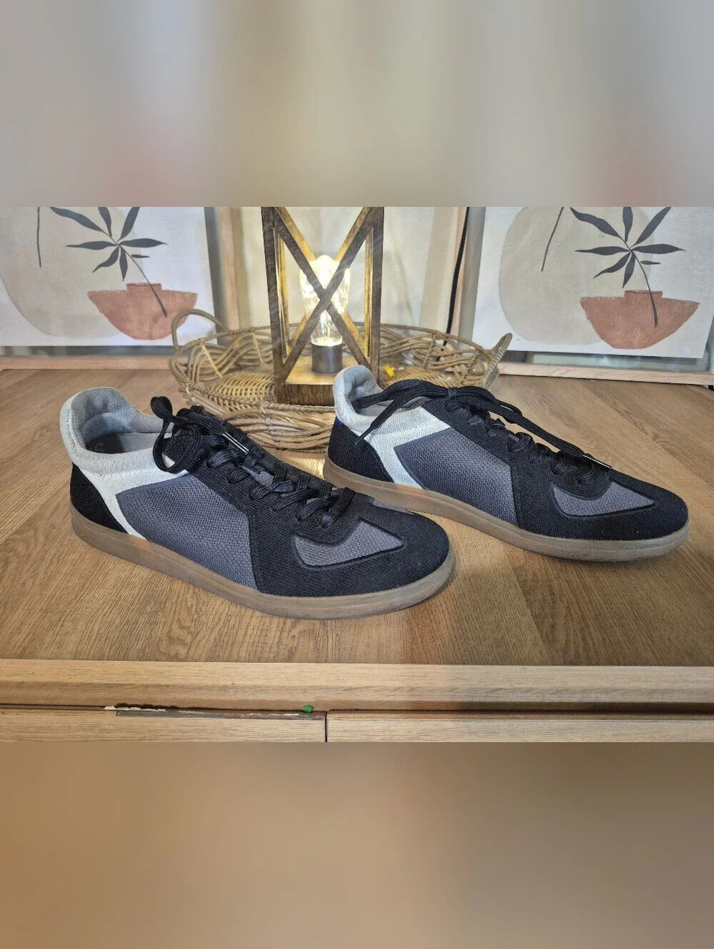 Rothy's RS01 Sneaker in Black, White, Brown